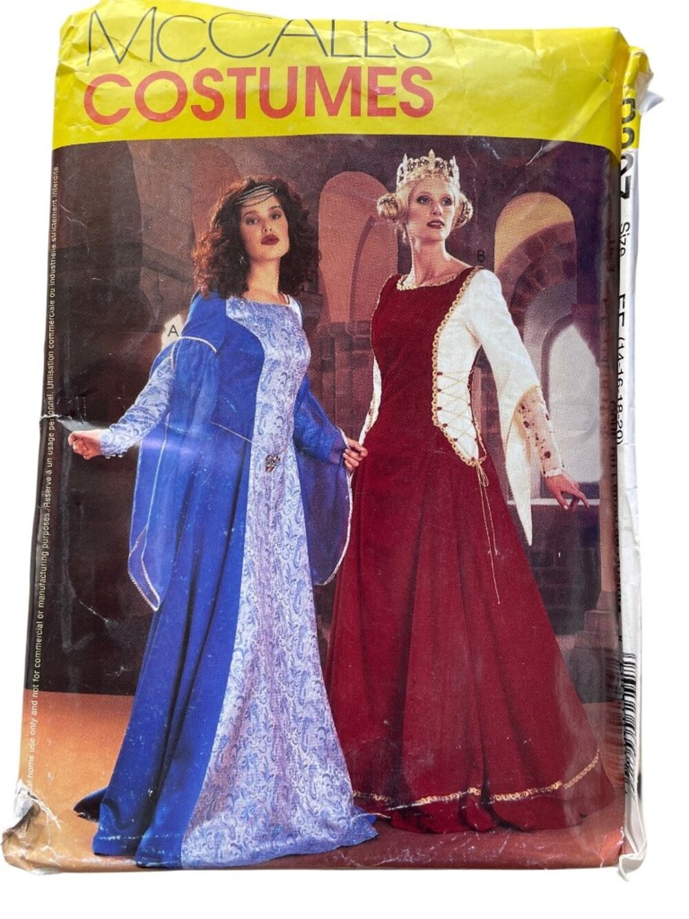 McCalls P307 Sewing Pattern Sizes 14-16-18-20 Misses Camelot Costumes Used CUT